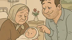 Vic: Fata rodi, Huso priteče v porodnišnico